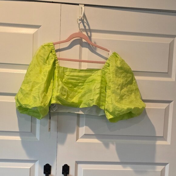 NWT: Sandro Blonville Balloon Sleeve Crop Top Size Large - Picture 8 of 11